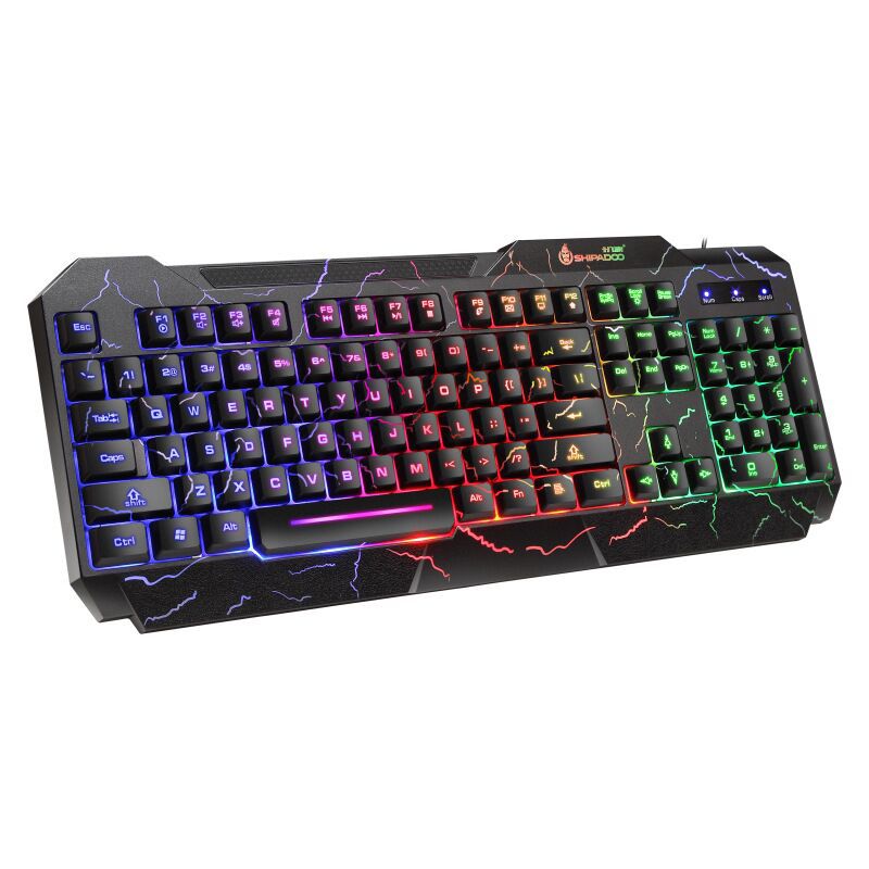 Crack luminous keyboard and mouse set wired desktop notebook e-sports game Home Office keyboard and mouse wholesale
