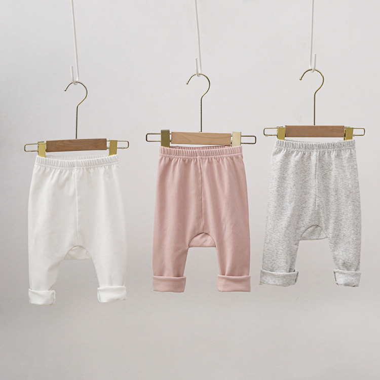 2024 New Korean Style Baby Pants Solid Color Big PP Pants Spring Outer Wear Casual Cotton Baby Trousers