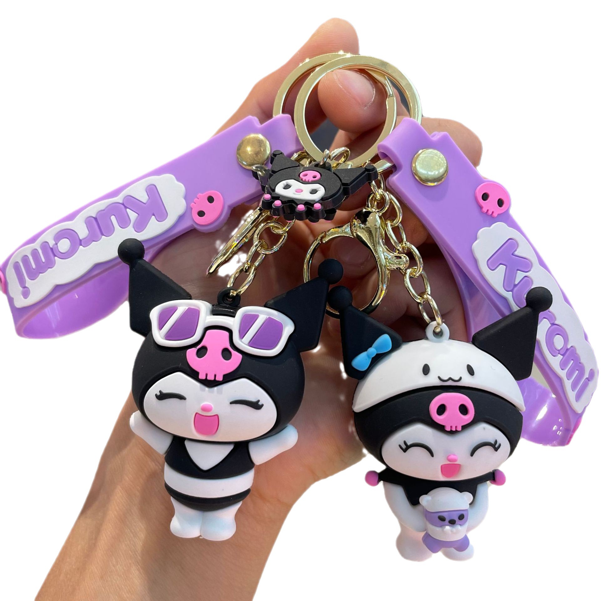 Sanrio kulomi doll car key chain cute pendant couple bag pendant soft key chain wholesale