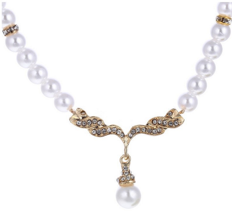 New Korean fashion Elegant Angel wings pearl necklace necklace bride set accessories manufacturers wholesale
