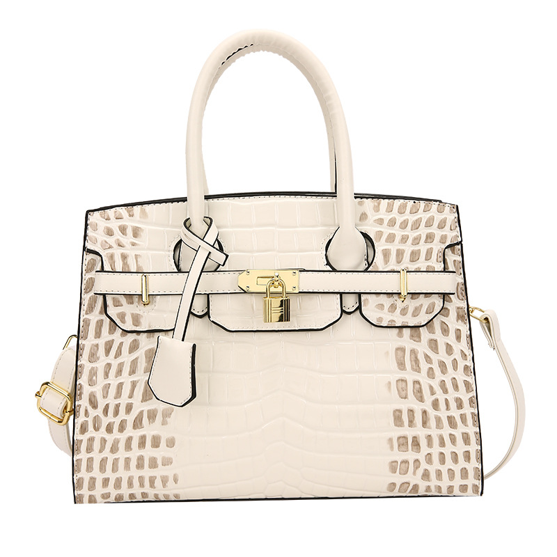 Foreign Trade Kelly Bag Women's 2023 New Crocodile Handbag European and American Fashion Women's Bag Shoulder Bag Bag