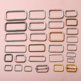 in stock supply 15mm-50mm metal secondary buckle iron square buckle iron wire square ring belt adjustment hardware accessories