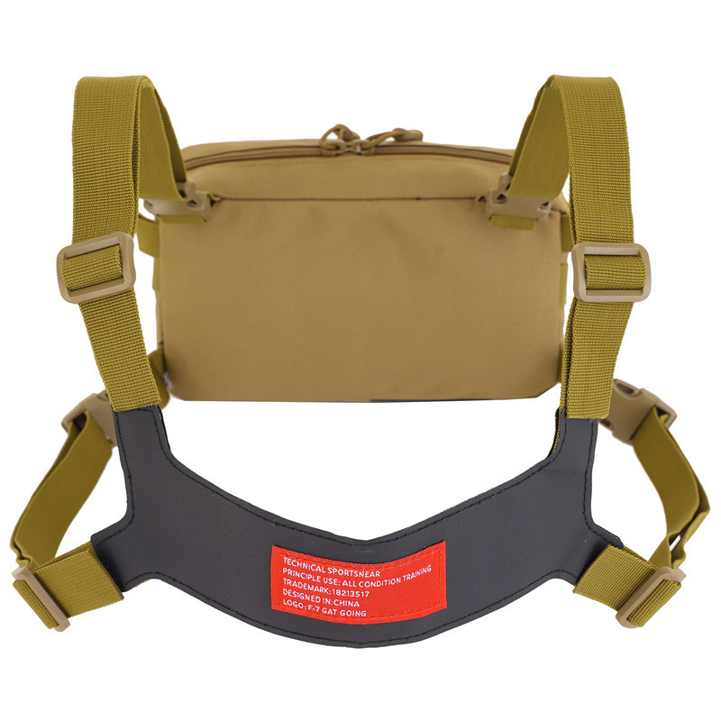 2023 New Trendy Cool Multifunctional Vest Bag Men's ins Style Riding Chest Bag Tooling Motorcycle Tactical Vest