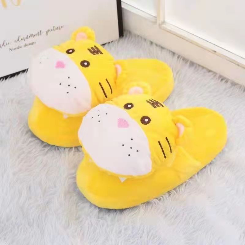 Shake the sound hot funny tiger home fabric cotton slippers will open mouth tiger cotton slippers plush manufacturers wholesale generation