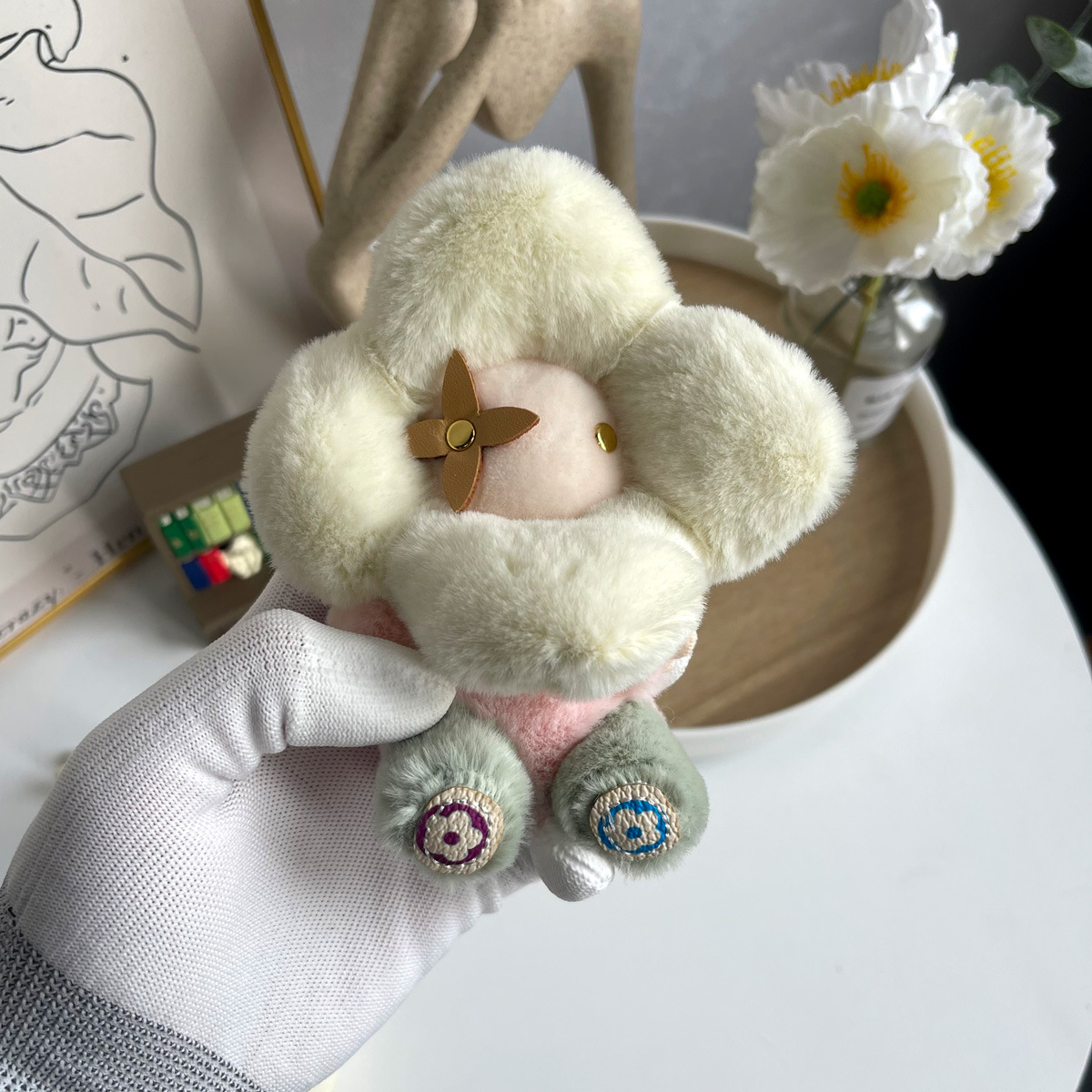 Bag Pendant Sunflower Plush Chain Car Keychain Cute Doll Vivian Figurine Backpack Decor