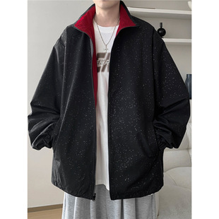 Trendy Brand Two-Sided Casual Jacket Men's Autumn American-style Chopper Handsome Gushi Couple's Jacket High Street Loose Sports Top