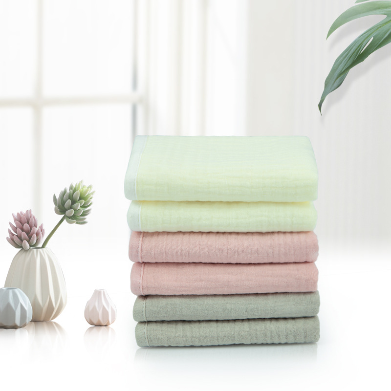 Wrinkled cloth cotton gauze square towel baby face towel 4 25*25 kindergarten mouth towel baby saliva towel