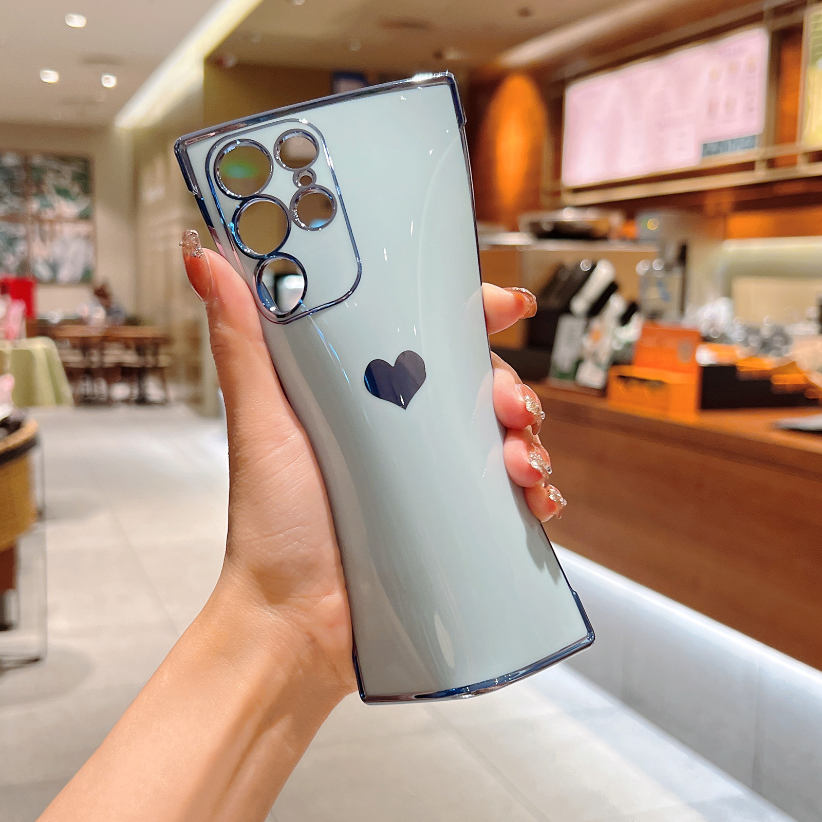 For Samsung S25ULTRA Electroplated Laser Carving Phone Case A16 Side Love Anti-Drop S24FE All-Covered Protective Cover