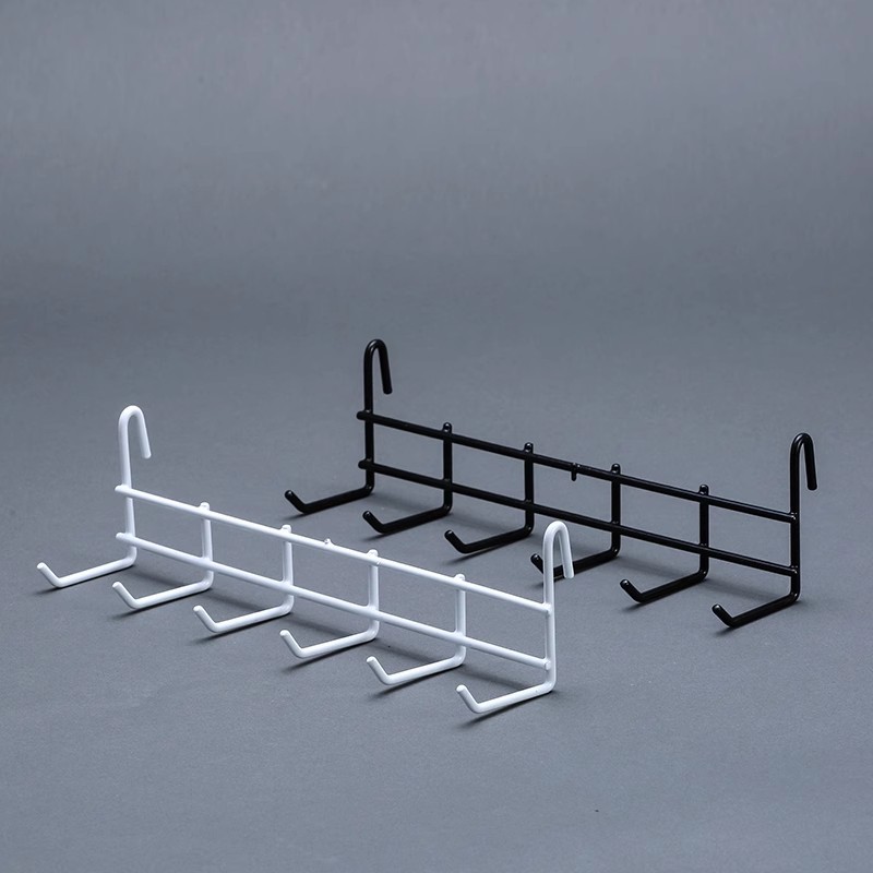 6 Hook Household Toilet Towel Hook Convenience Store Multi-use Hook Glue Wrought Iron Storage Rack Grid Storage