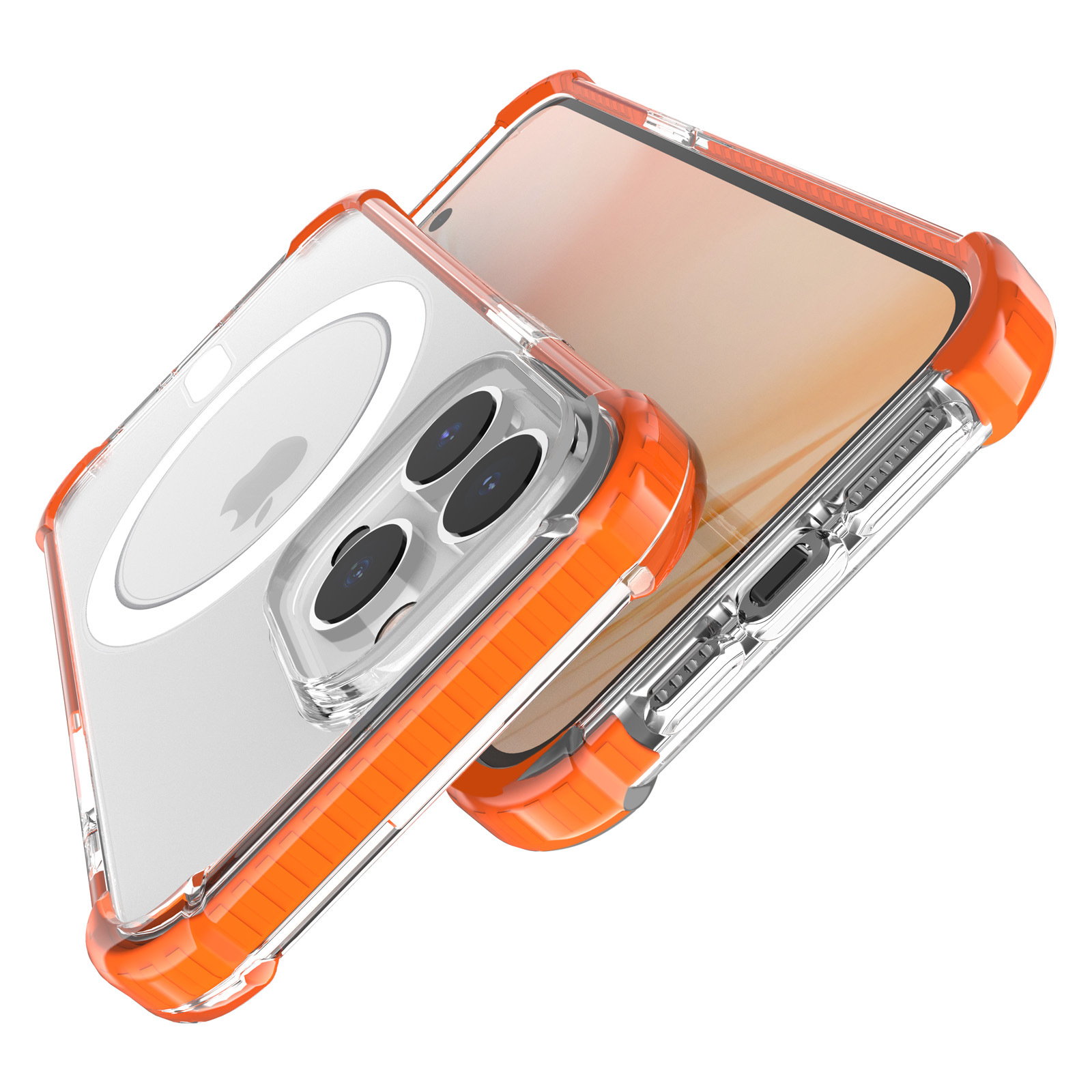 適用iphone14pro四角亞克力防摔手機殼13蘋果15pro max無線磁吸12