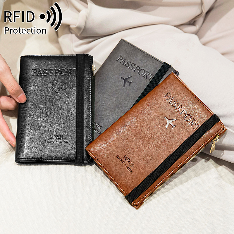 Factory Direct Sales New Korean Travel Multifunction Passport Case Unisex Document Holder RFID Passport Wallet