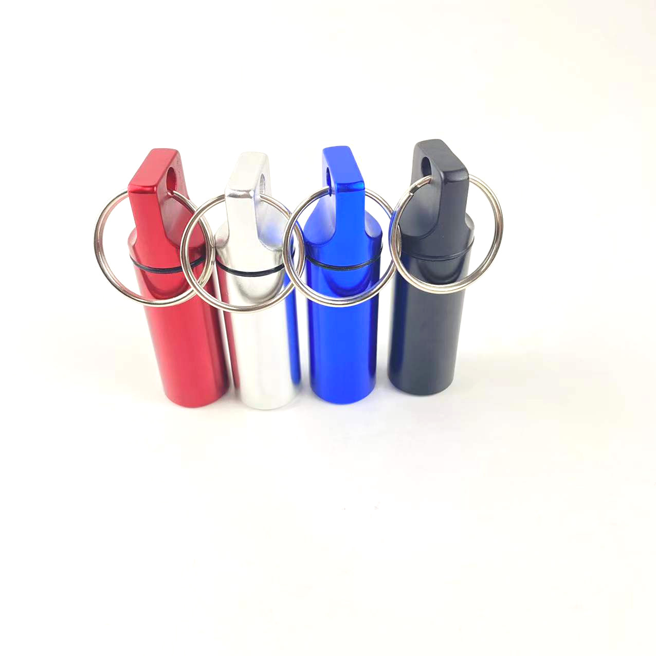 Spot Flat Head Round Aluminum Alloy Cartridge Metal Keychain Earplug Packaging Jar Waterproof Sealed Storage Aluminum Bottle
