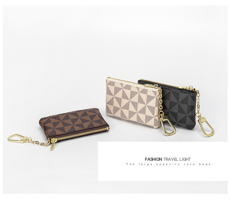 New cross-border coin purse fashion brand creative metal decorative small hanging bag key case simple printed mini card holder