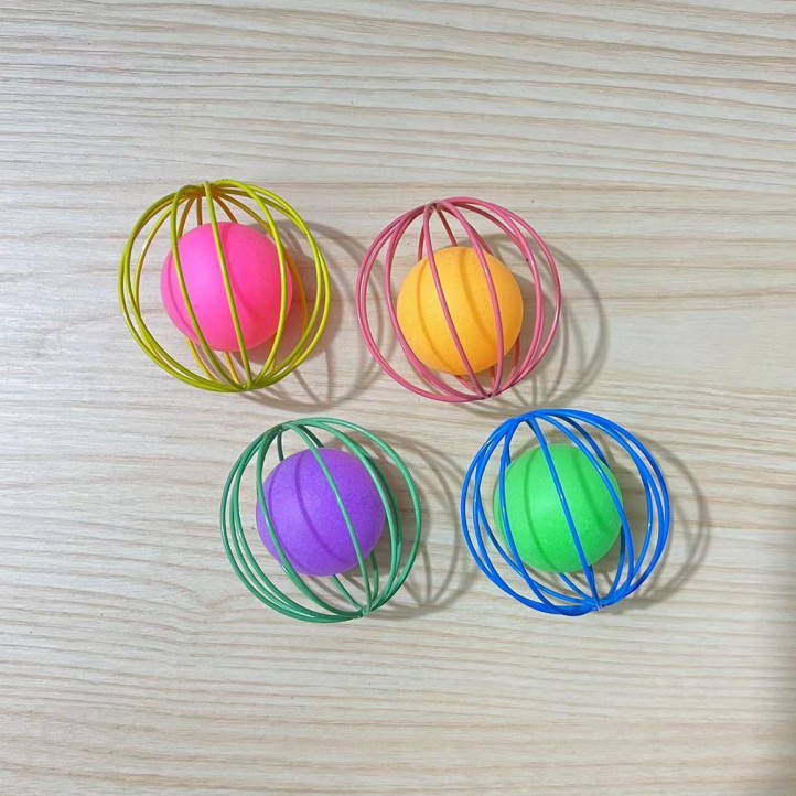 Factory Direct Pet Supplies Jump ball mute wire ball cage table tennis cat self-Hi interactive toys