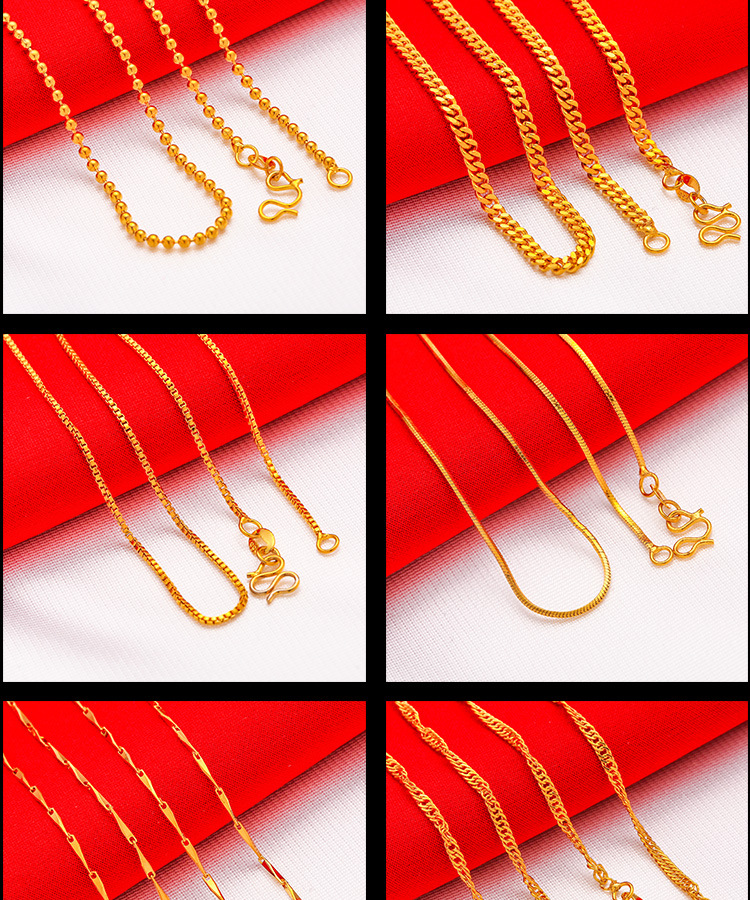 Collana unisex alla moda, collana con onda d'acqua, collana con osso di serpente, collana con scatola, collana con parola O_voghion.com