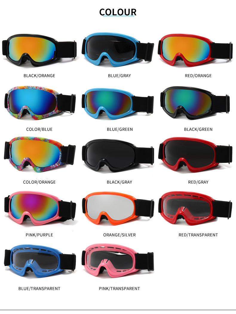 New outdoor sports sunglasses children's windproof protective glasses Fashion dazzling children skiing mirror_voghion.com