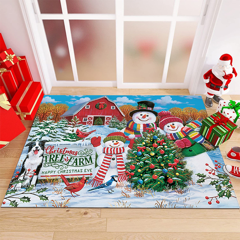 Christmas Holiday Decorative Carpet Floor Mat Home Entrance Door Mat Entrance Floor Mat_voghion.com