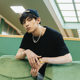 Also men's 2025 summer 230g cotton bottoming shirt men's simple culture shirt solid color short sleeve T-shirt men's wholesale