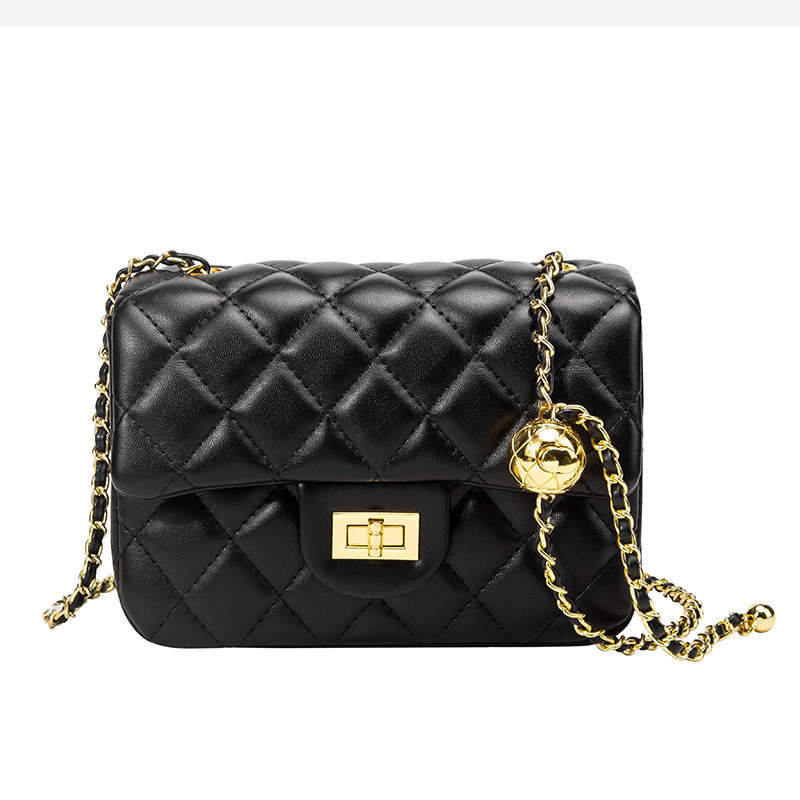 Women's Bag Adjustable Metal Ball Small Square Bag Single Shoulder Crossbody Women's Square Fatty Bag_voghion.com