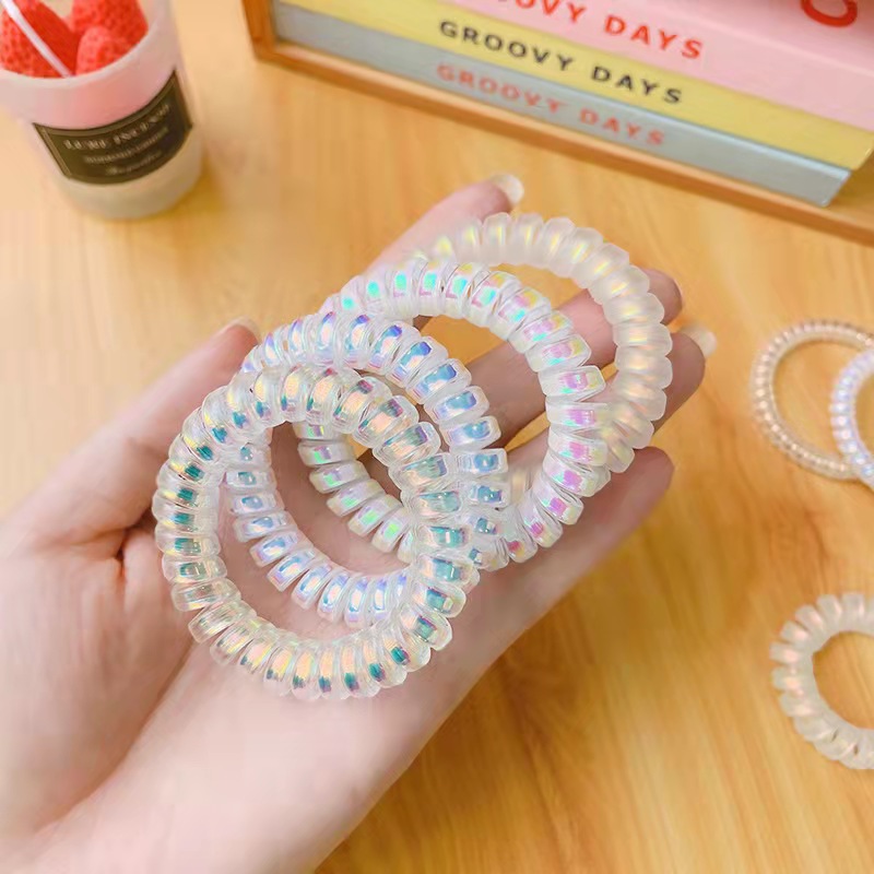 Korean dream laser mermaid hair rope wholesale large high elastic hair rope girl telephone line Hair ring rubber band wholesale