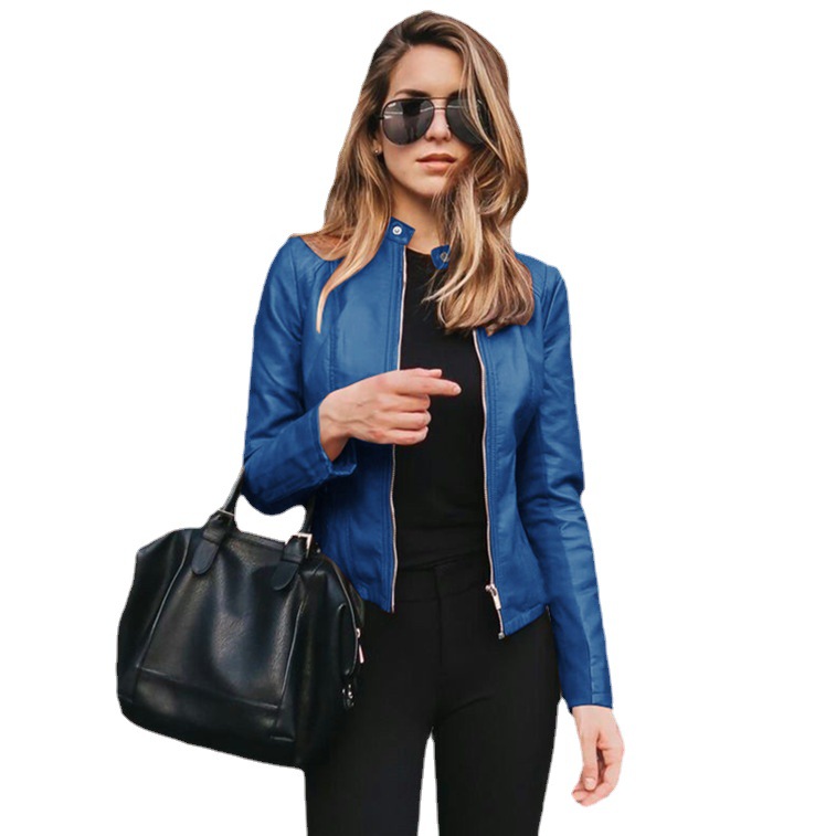 eBay Amazon Explosions wish European and American New Hot Autumn and Winter Women's Fashion Leather PU Suit Jacket