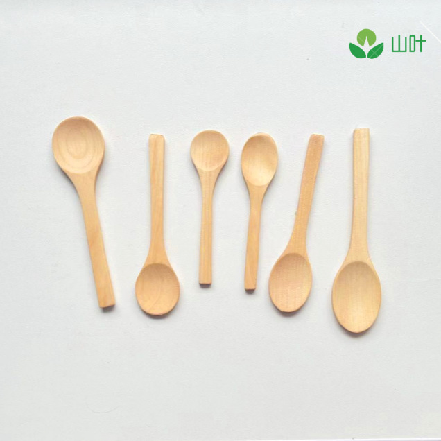 Lotus wooden spoon dessert spoon wooden tableware household wooden spoon coffee small wooden spoon long handle bamboo spoon can be engraved logo