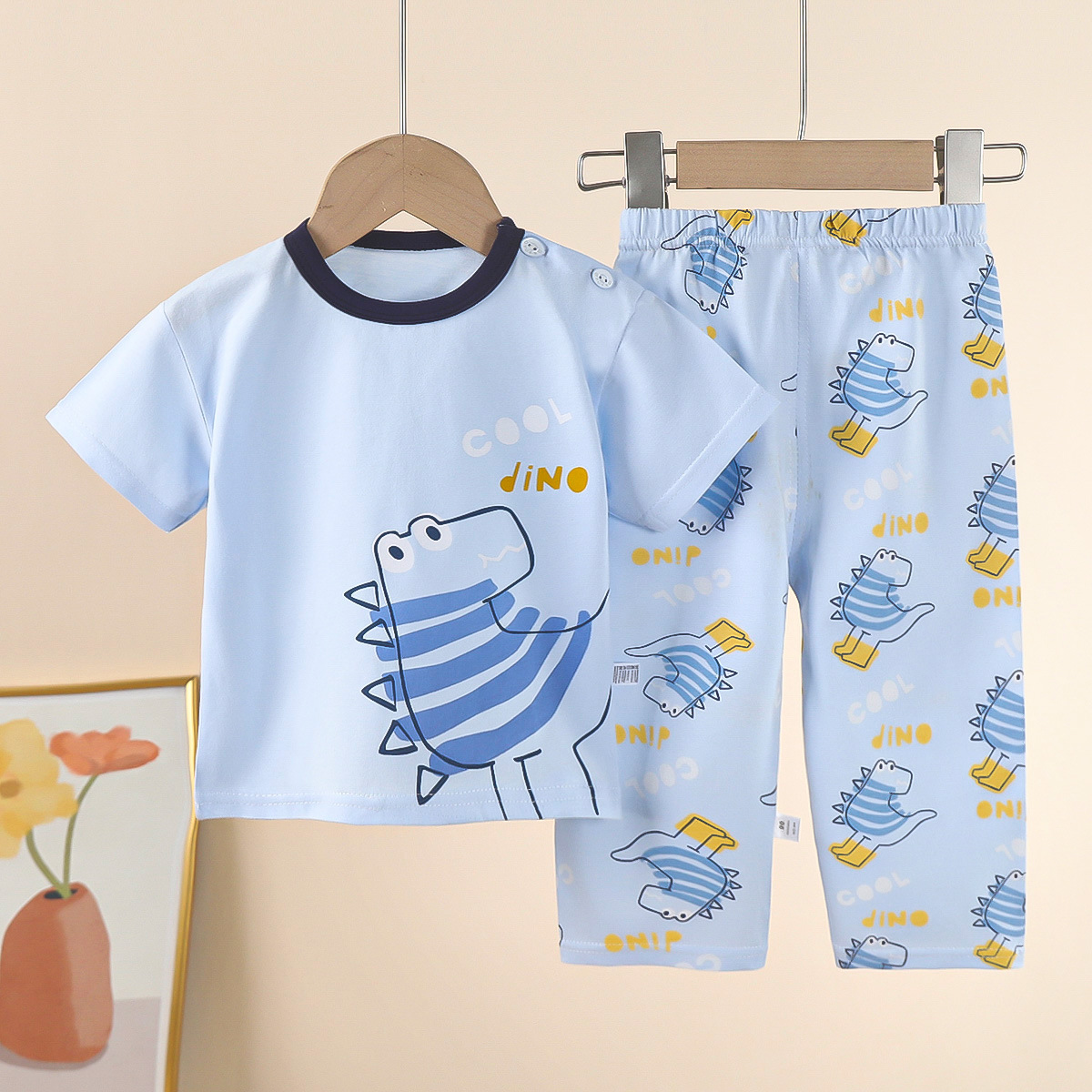 Children's Short-sleeved suit Cotton Summer Baby's T-shirt Boys' Home Clothes Girls' Pajamas Summer Clothes Children's Clothing