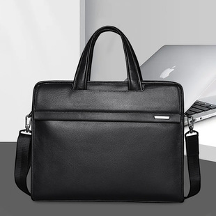 Swaraiden Men's Bag Genuine Leather Men's Handbag Cowhide Computer Bag 14 Inch Business Briefcase Gift Order