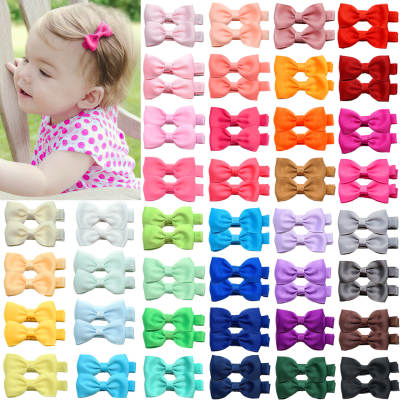 European and American children's jewelry bow hairpin solid color threaded band baby baby bangs clip side clip headdress 9103