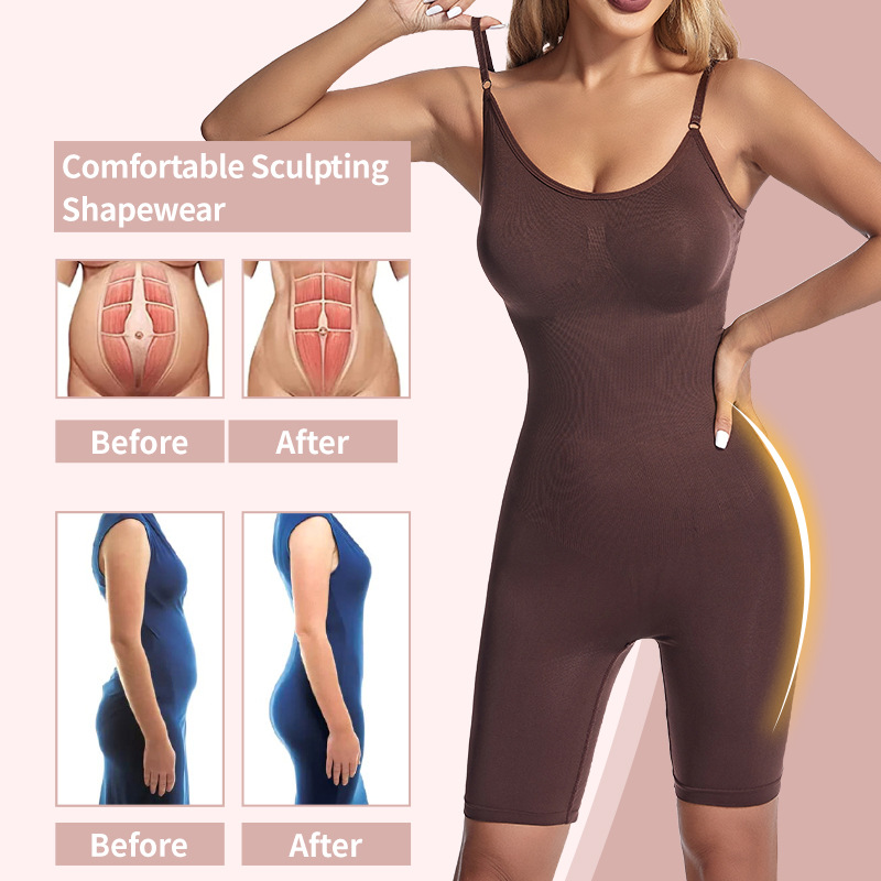 Cross-border European and American plus size postpartum hip lifting seamless corset women's corset sling belly contracting one-piece underwear