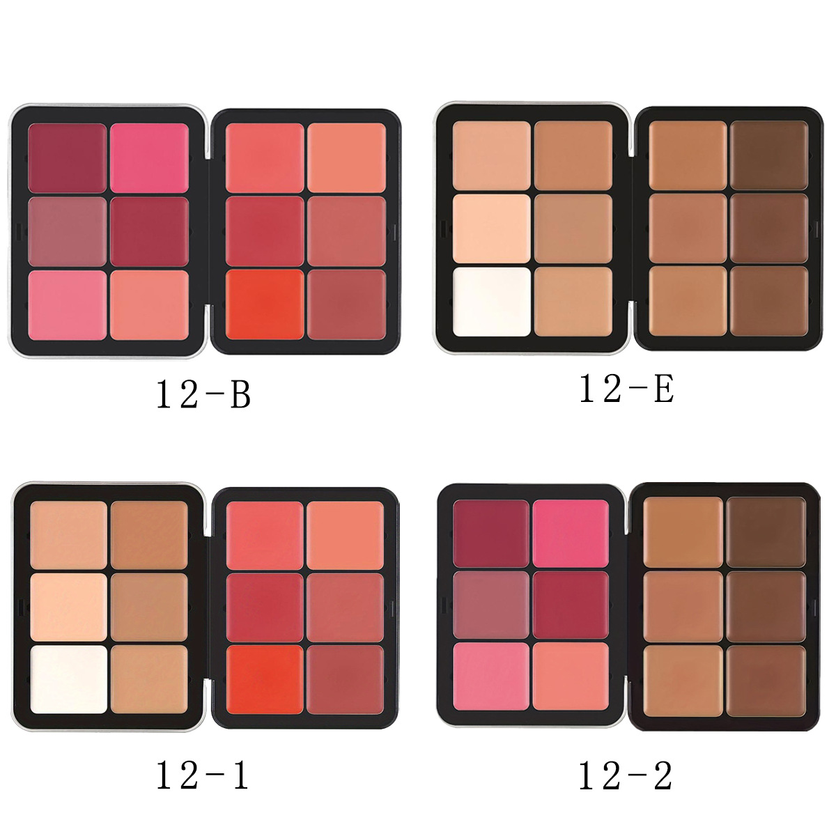 Cross Border TEMU Amazon Explosions 12 Color Blush Plate Matte Pearlescent High Gloss Multicolor Rouge Cream Plate Concealer Plate