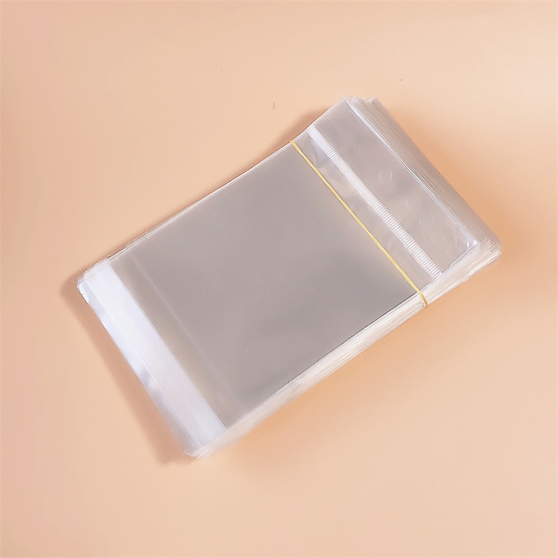 Opp bag collection with hanging hole sticky transparent bag adult children hair accessories hair clip jewelry packaging accessories materials