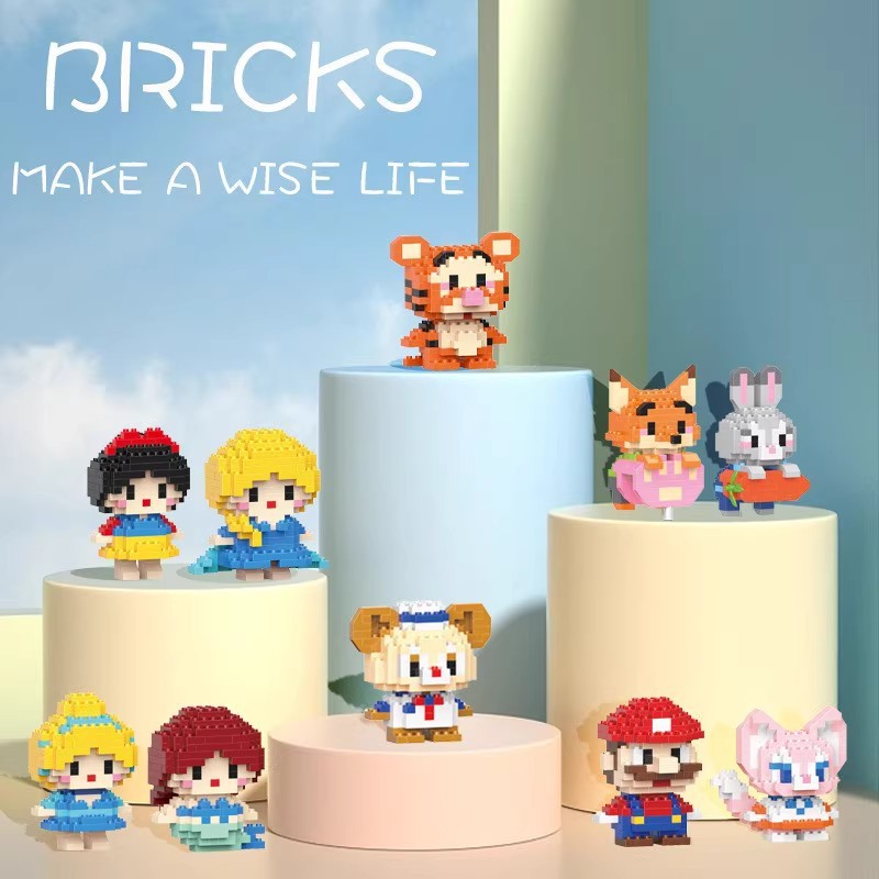 Cross-border Cartoon Micro-particle Assembled Building Blocks Compatible with Lego Children's Educational Toys Puzzle Boys and Girls Building Blocks Doll
