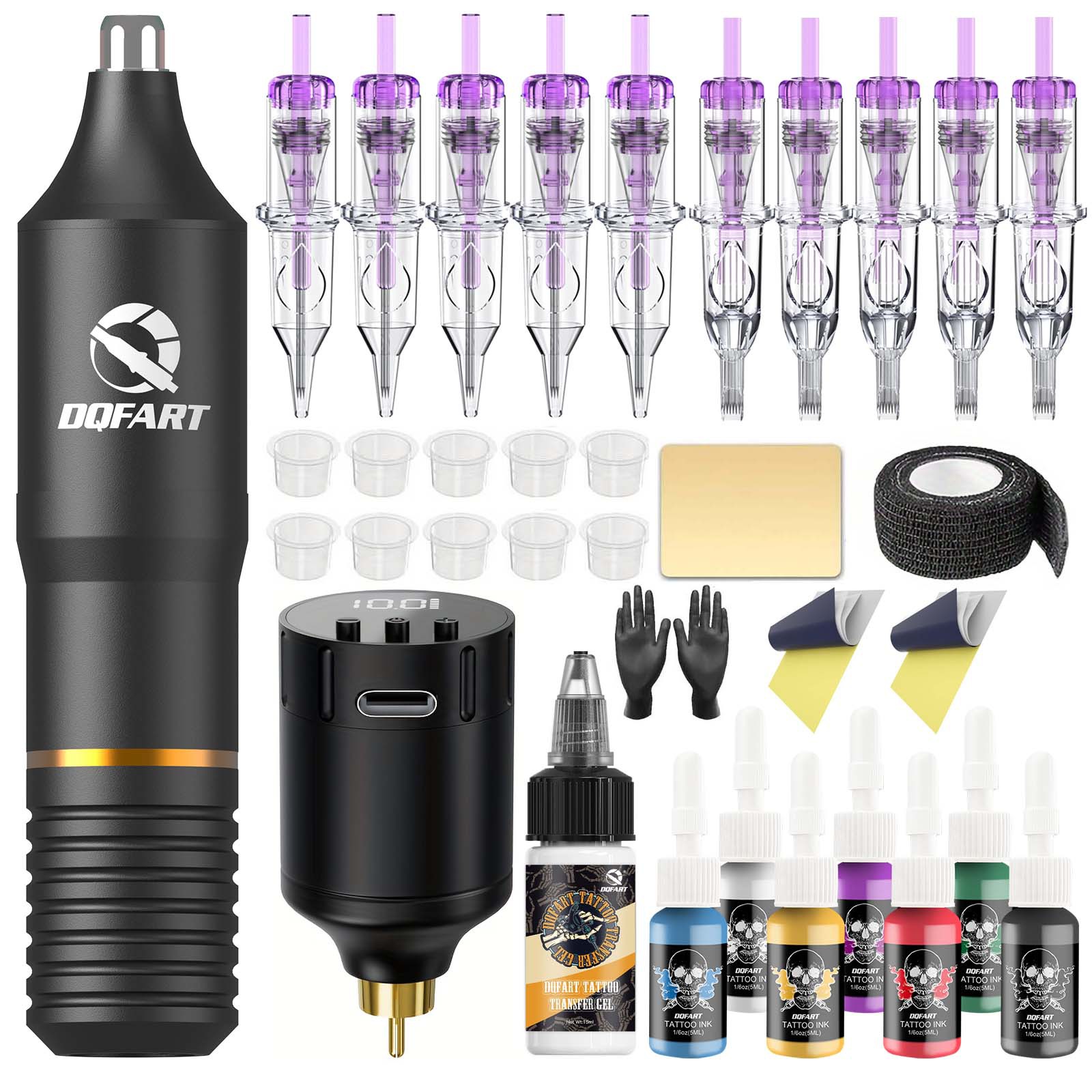 Cross-border Explosive Tattoo Wireless Set Tattoo Pen Tattoo Ink Purple Tattoo One Pin Mini Tattoo Battery