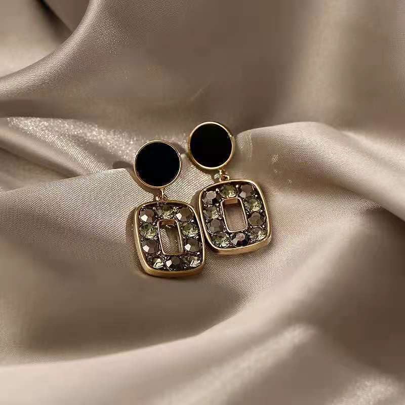 s925 Silver Needle Retro Hong Kong Style Earrings 2021 New Fashionable Korean Elegant Earrings Earrings Internet Celebrity Earrings for Women