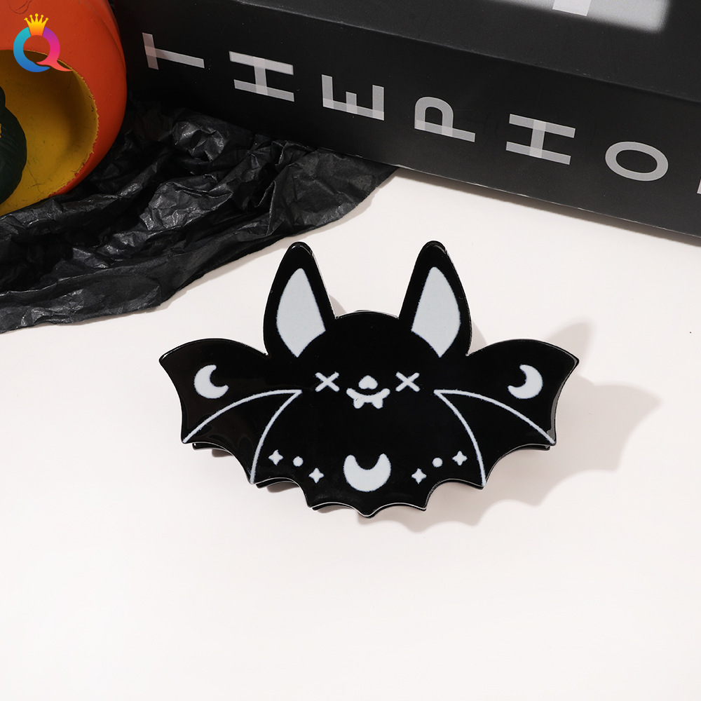 Oddly Reading Bat Hairpin Halloween Funny Grab Clip Temperament Glitter Hair Shark Clip Holiday Dress Hair Accessories Wholesale_voghion.com