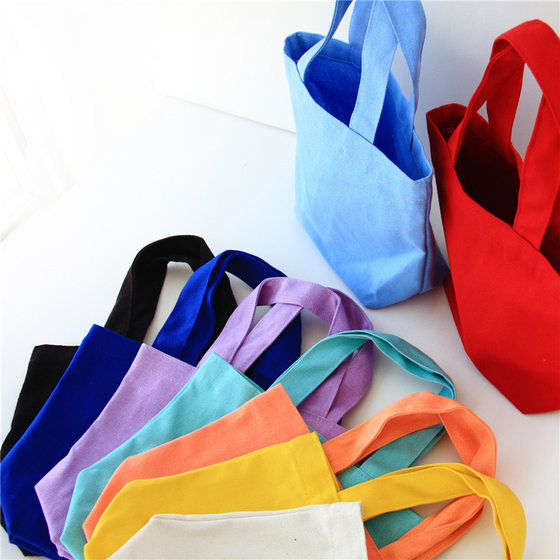 Z01 Bento Bag Solid Color Canvas Small Cloth Bag Portable Canvas Bag Lunch Box Cosmetic Bag Clutch Bag Storage Bag Small Bag