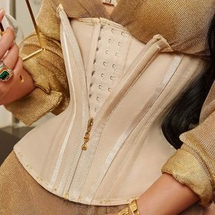 2023 new mesh 15-bone belly contracting corset belt zipper breasted double reinforcement sports corset body shaping clothes