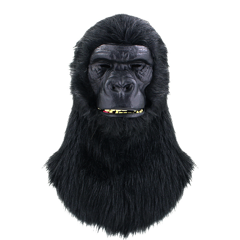 Open mouth gorilla head cover mask masquerade bite animal headdress Halloween party funny props