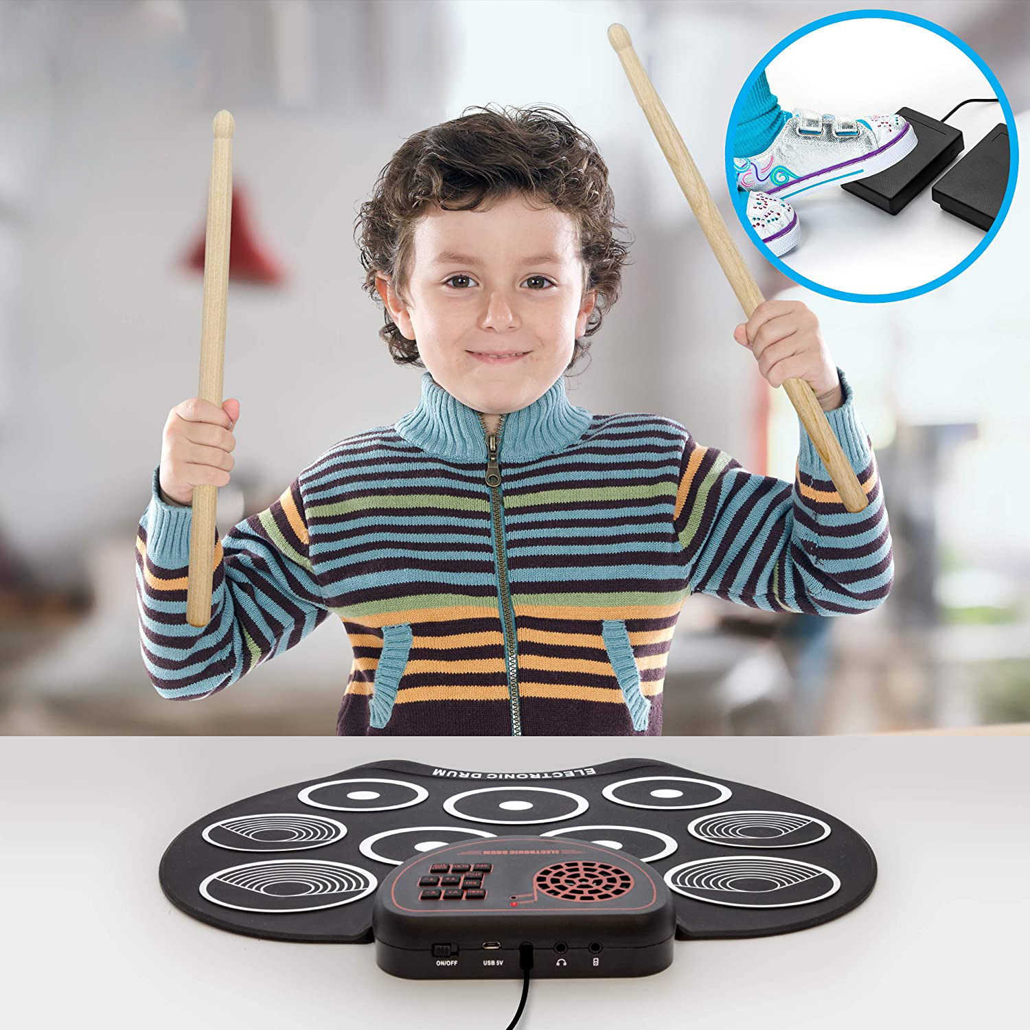 Cross-border English hand roll drum set adult beginner portable children's percussion instrument manufacturers wholesale