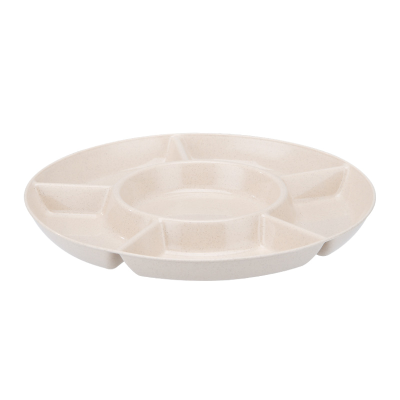 Snack Plate Snack Plate Living Room Dried Fruit Plate Plastic Round Split Plate Large Capacity Coffee Table Snack Platter