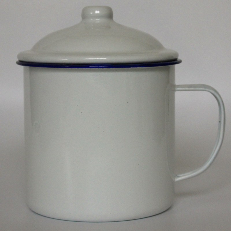 エナメルシリンダー厚手純白マグカップ6-12cmレトロレトロレトロエナメル鉄製カップ茶筒オフィス家庭用|undefined