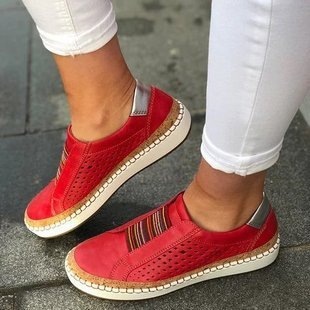 Foreign Trade Large Size Women's Shoes Flat Bottom Color Matching Loafers Women's European and American Thick Bottom Casual Shoes Sports Style Slip-on Shoes for Women