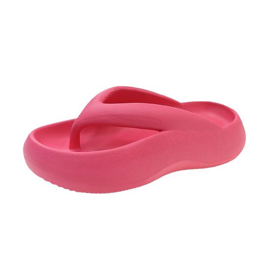 Thick-soled flip-flops women's summer poop-stepping feeling heighten outer wear non-slip sandals and slippers simple ins tide beach shoes seaside