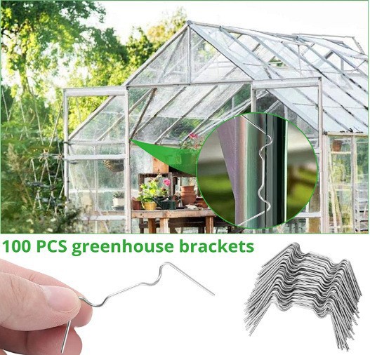 Garden greenhouse glass plate fixing clip W-shaped nail greenhouse door and window fixing card maintenance accessories