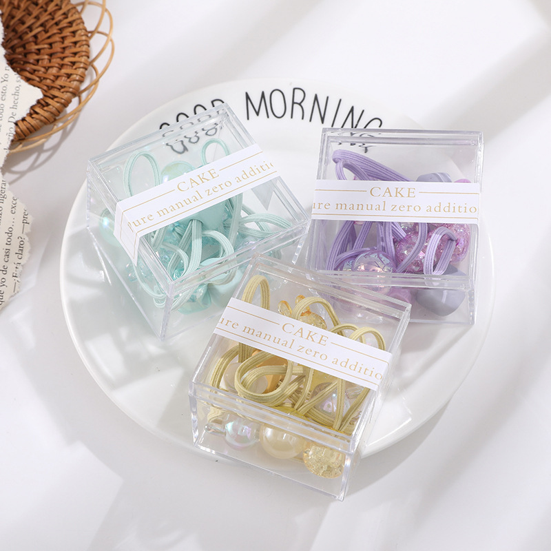 Creative summer children's hair rope girls' hair accessories color rubber band dopamine hair rope hair band Korean style stall