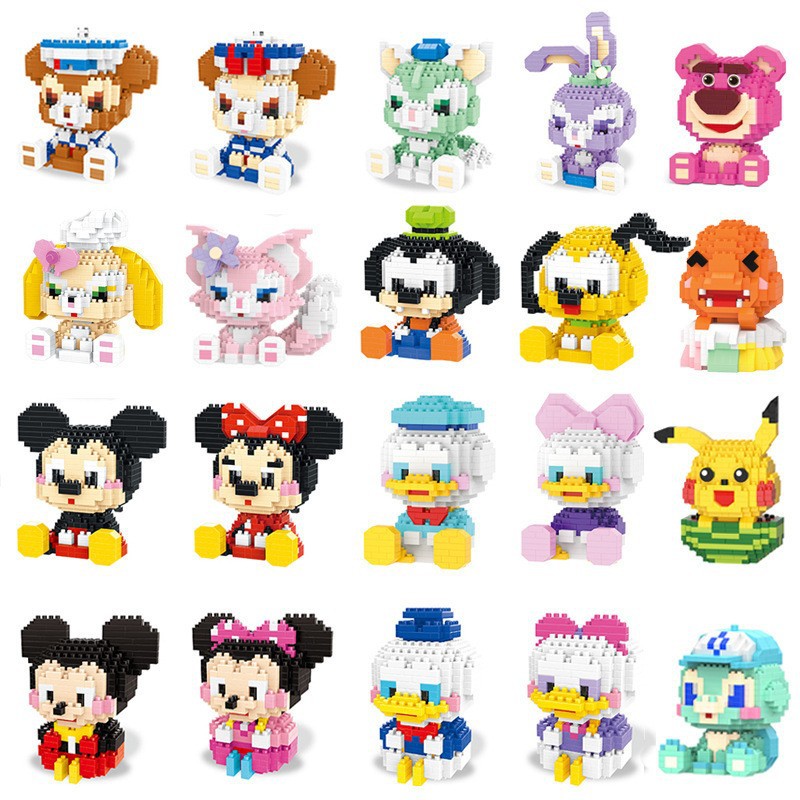 Compatible with Lego Tiny Particles Cartoon Donut Doll Building Blocks Panda Children's Day Educational Toys Blind Box Wholesale