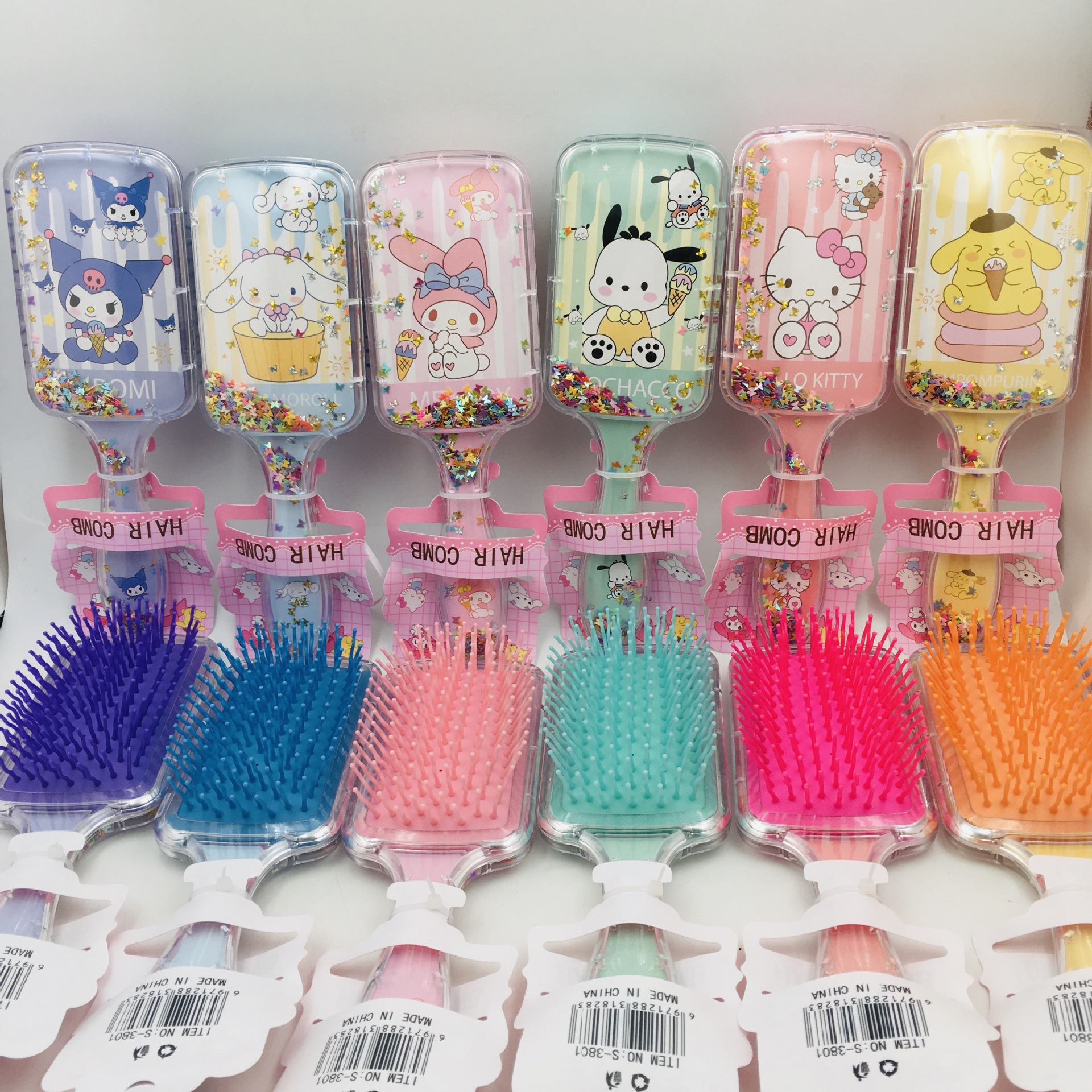 Sanrio square rocking hair comb coolomi Pacha dog Yugui dog meilti sequined air cushion hair comb