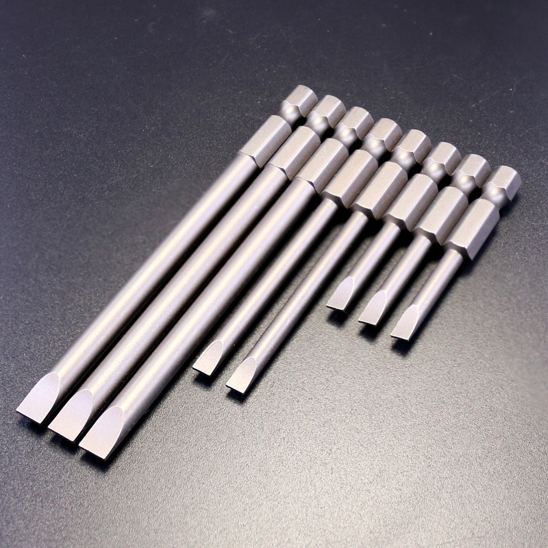 S2鋼加硬帯磁気一字風ヘッド1/4柄エア駆動ドライバーヘッド電動ドライバー改錐バッチ|undefined