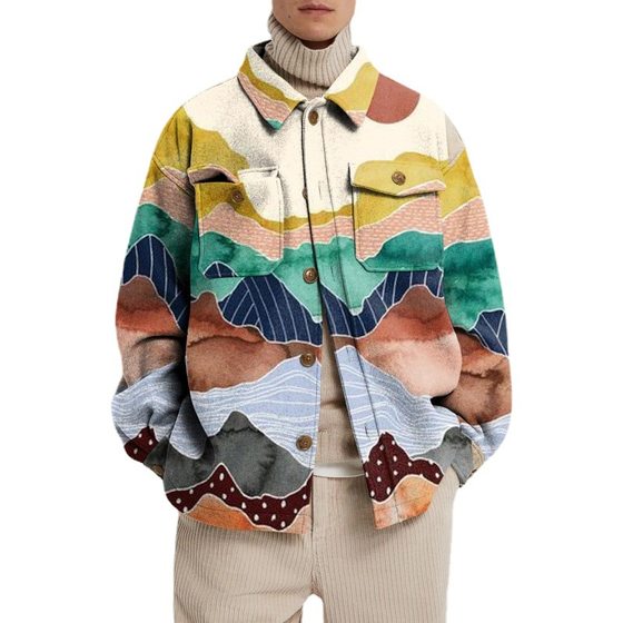 European Station Men's 2023 Autumn Independent Station Foreign Trade New Fashion Printed Youth Jacket Men's Jacket